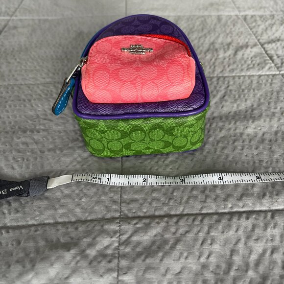 Coach mini backpack keychain multi colored NWOT - Picture 2 of 6